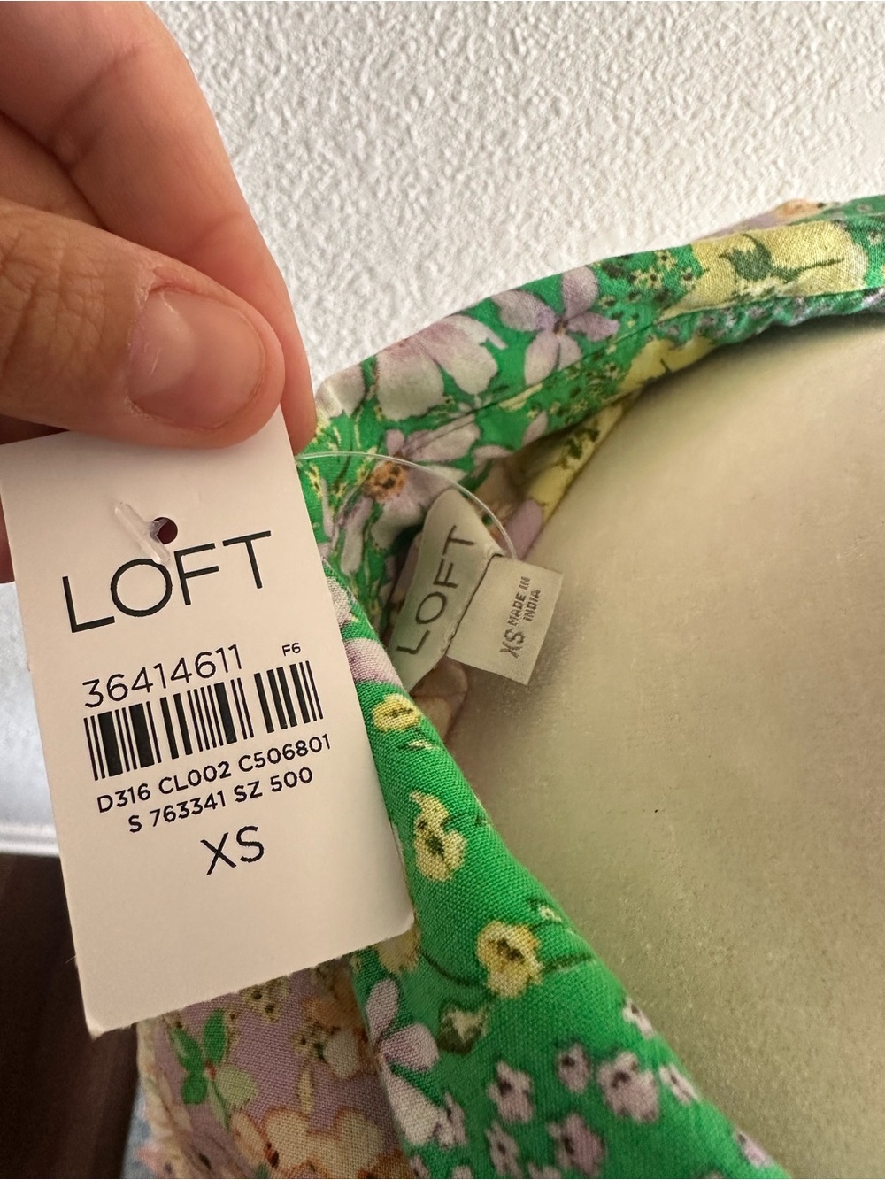 LOFT Green and Lavender Floral Maxi Dress - Picture 5 of 6